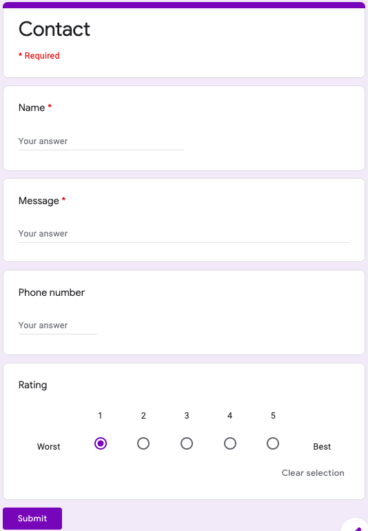 Google form